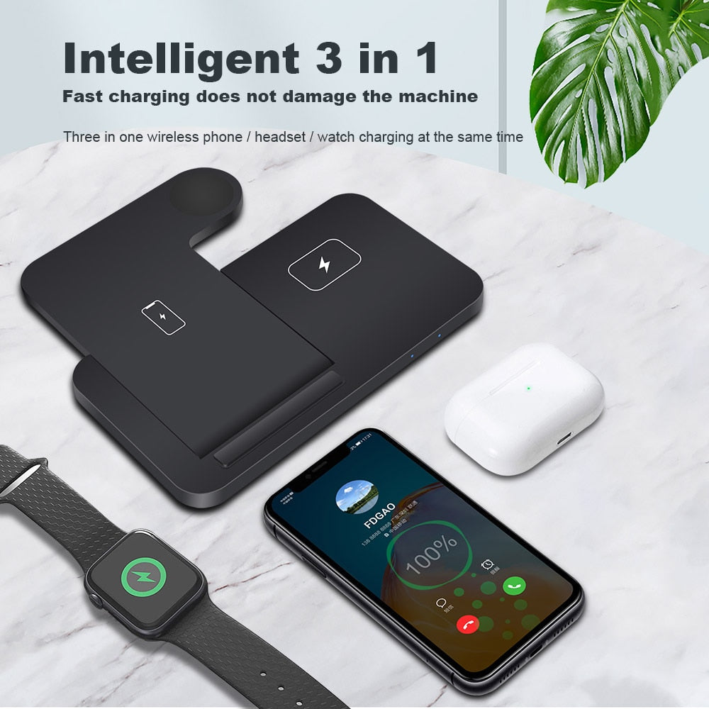 3in1 Wireless Fast Charger Dock Station - Home Fusion