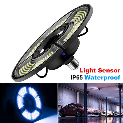 LED Deformable Garage Light 60W-120W - E26/E27 Waterproof High Bay Ceiling Lamp - Home Fusion