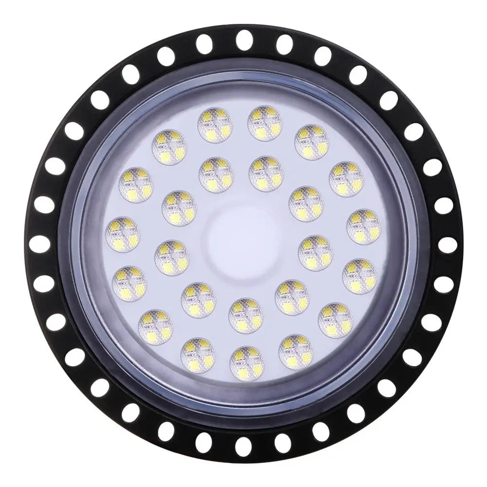 100-500W Ultraslim UFO LED High Bay Light 110V Garage Shop Lights IP65 Commercial Lighting USA Warehouse Led High Bay Lamp - Home Fusion