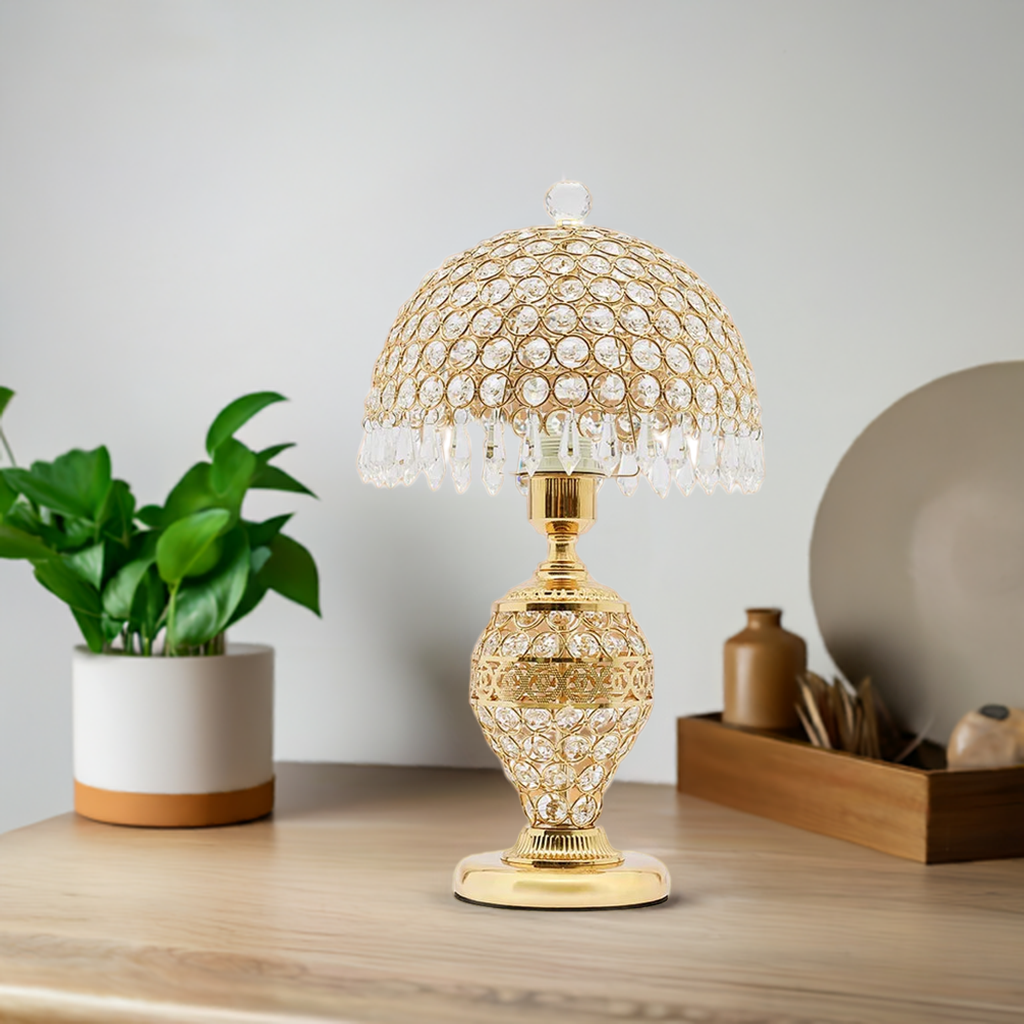 "Natural Crystal Table Lamp: Perfect for Any Space" Home Fusion