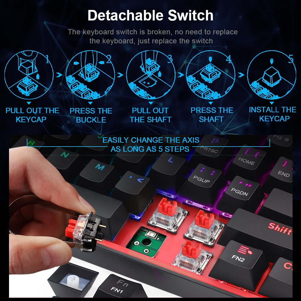 Mini Mechanical Gaming Wired Keyboard - Home Fusion