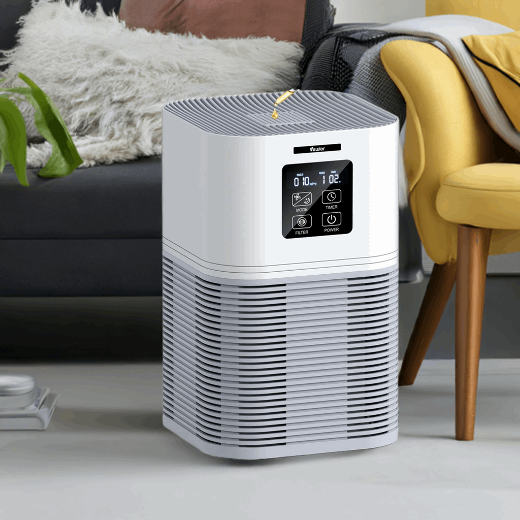 2 in 1 Air Purifier for Home Allergies Pets Hair Odor Eliminators, Aromatherapy diffuser and Auto Mode, Quiet Air Cleaner - Home Fusion