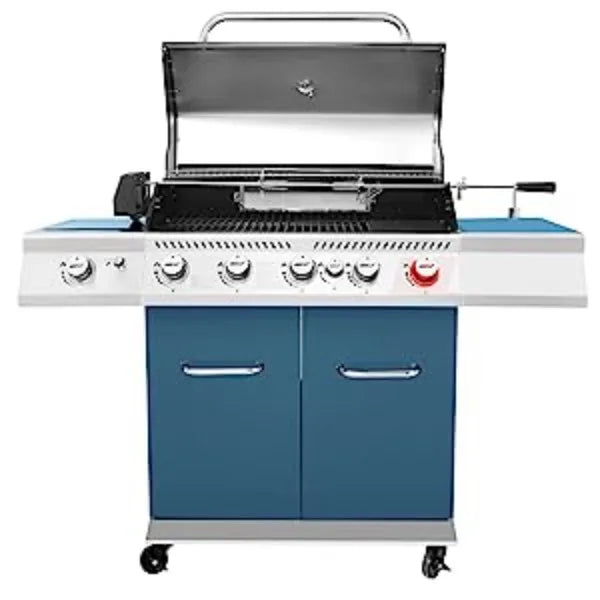 Royal Gourmet GA5403B 5-Burner BBQ Cabinet Style Propane Gas Grill with Rotisserie Kit, Sear Burner, Rear Burner and Side Burner Home Fusion