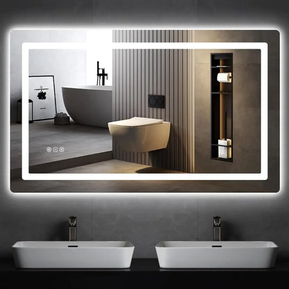 44398125645995 Mirror cabinet, bathroom vanity mirror, wall mirror with light, dimmable front and rear mirrors, double LED lights anti-fog 076823-f9.myshopify.com