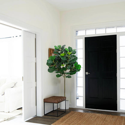 5.2 Ft Artificial Fiddle Leaf Fig Tree, Faux Ficus Lyrata Plant with 62 Fiddle Leaves, Tall Fake Plants Large Floor Plant - Home Fusion