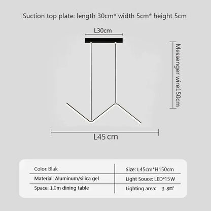 Modern LED Pendant Light Minimalist Chandelier For Dinning Room Kitchen Bar Restaurant Home Decor Led Lighting Remote Control - Home Fusion
