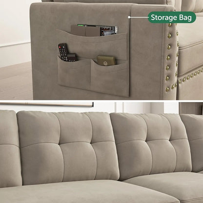 Velvet Reversible Sectional Sleeper Sofa with Storage Ottoman Convertible Couch 4-Seater Sectional Sofa Bed for Living Room Home Fusion Velvet Reversible Sectional Sleeper Sofa with Storage Ottoman Convertible Couch 4-Seater Sectional Sofa Bed for Living Room 076823-f9.myshopify.com