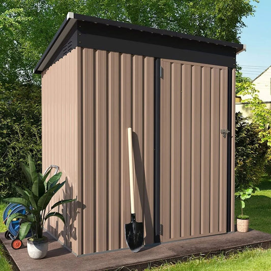 US Outdoor Metal Storage Shed w/Lockable Door for Backyard Garden tool shed - Home Fusion