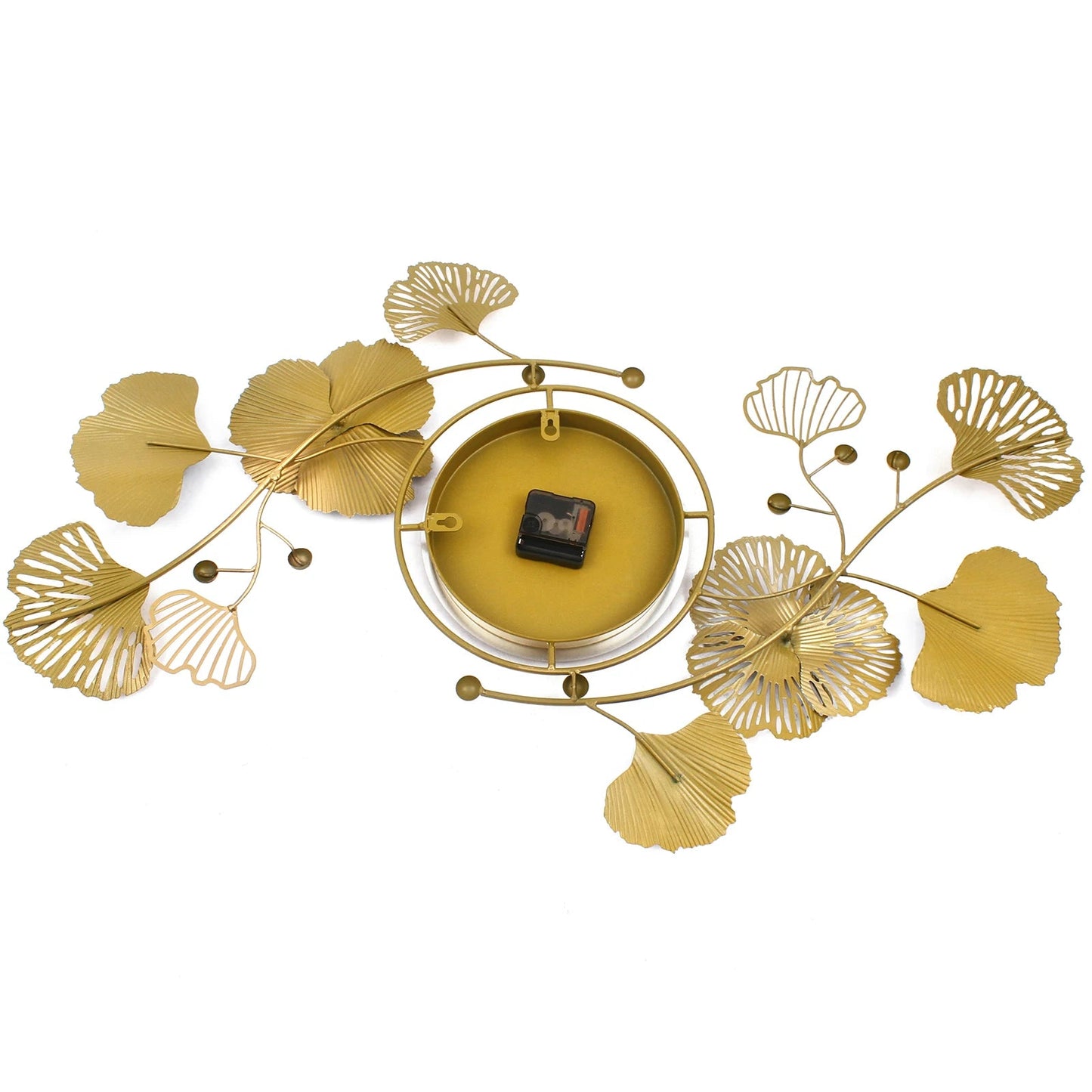 Wall Clock Modern Ginkgo Biloba Wall Clock Mute Large Wall Clock Home Living Room Decoration 90x45cm Home Fusion