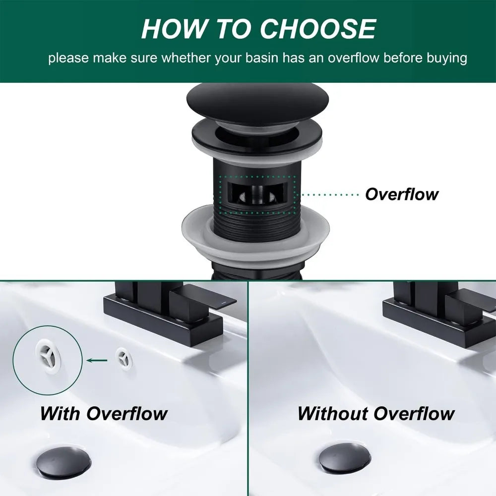 4 Inch Centerset Waterfall Bathroom Faucet 2 Handle 3 Hole Basin Faucet with Pop Up Drain with Overflow - Home Fusion
