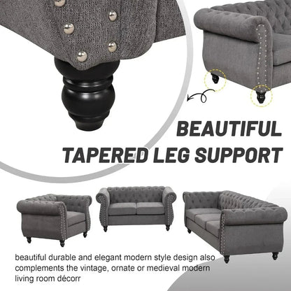 Living Room Furniture, Modern 3-Piece Including Three-Seater, Loveseat and Single Chair,Dutch Velvet Upholstered Sofa Set Home Fusion Living Room Furniture, Modern 3-Piece Including Three-Seater, Loveseat and Single Chair,Dutch Velvet Upholstered Sofa Set 076823-f9.myshopify.com