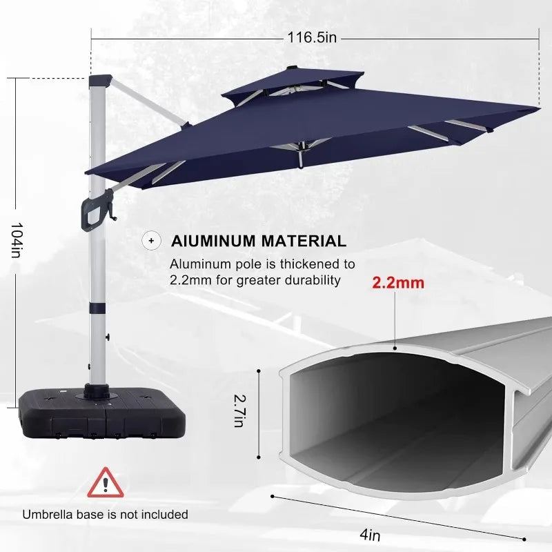 Windproof 10ft Cantilever Patio Umbrella - 360° Rotation Home Fusion Windproof 10ft Cantilever Patio Umbrella - 360° Rotation 076823-f9.myshopify.com