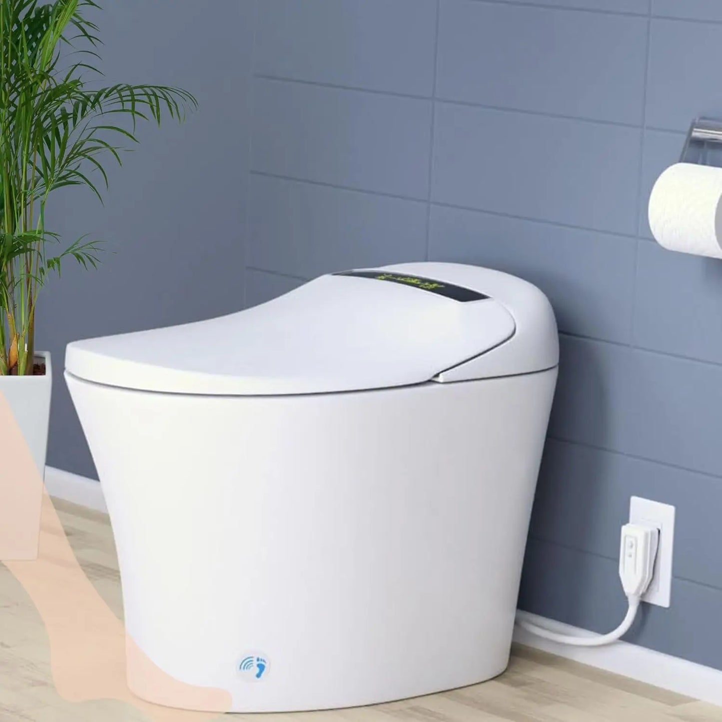 Electronic Bidet Toilet Tankless Toilet with Heated Seat Flush and Advanced Toe Touch Technology Smart Toilet for Bathroom - Home Fusion