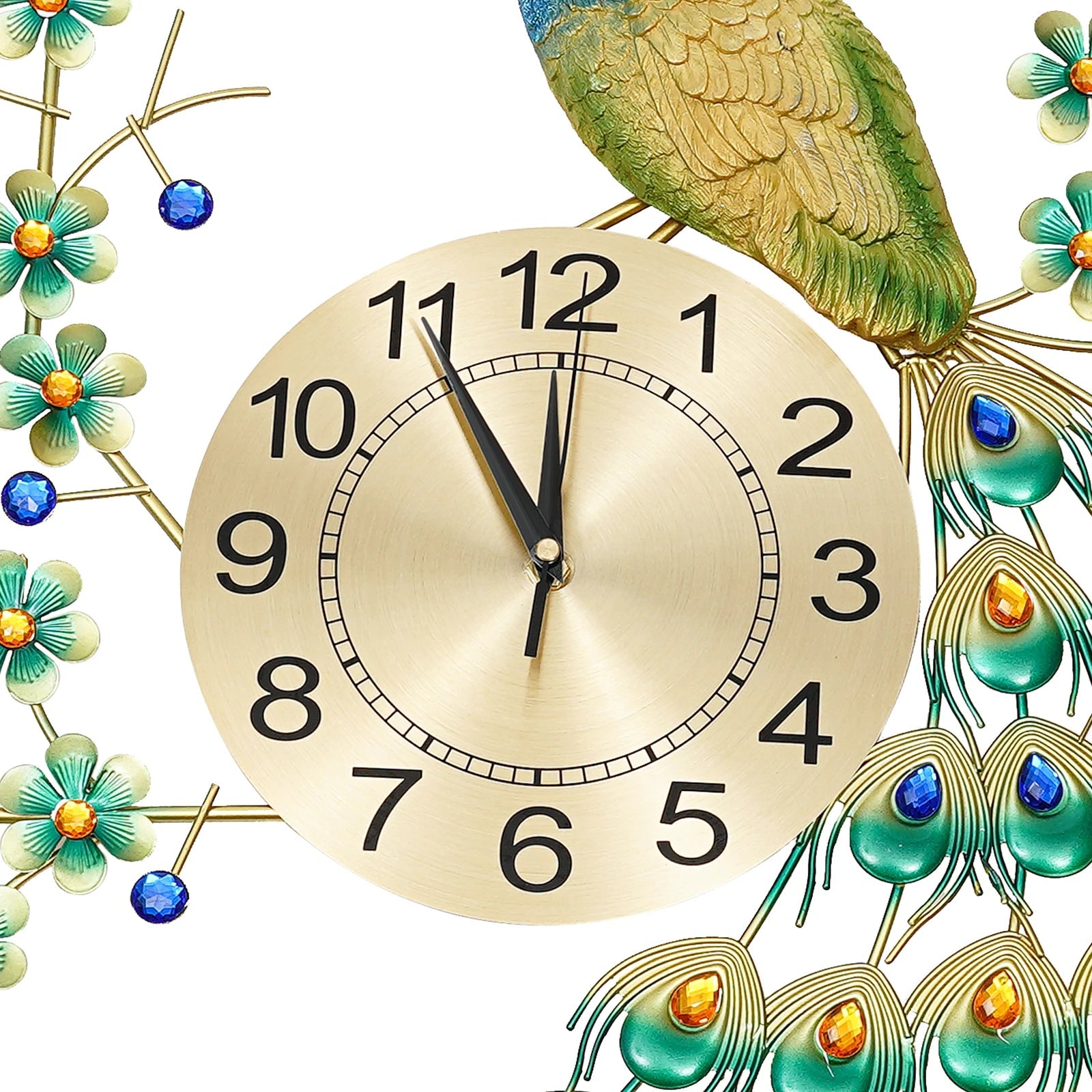 Exquisite Retro Decorations Peacock Wall Clock 75*65cm for Decorating Living Room and Dining Room Special Gift - Home Fusion
