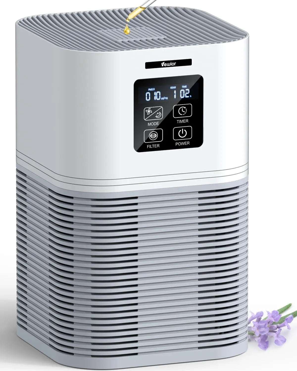 2 in 1 Air Purifier for Home Allergies Pets Hair Odor Eliminators, Aromatherapy diffuser and Auto Mode, Quiet Air Cleaner - Home Fusion