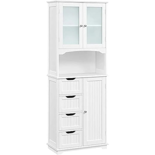 44434147311787 Tall Storage Cabinet with Glass Door, Bathroom Floor Cabinet 65.5″, Kitchen Pantry Storage Cabinet with Open Compartment 076823-f9.myshopify.com