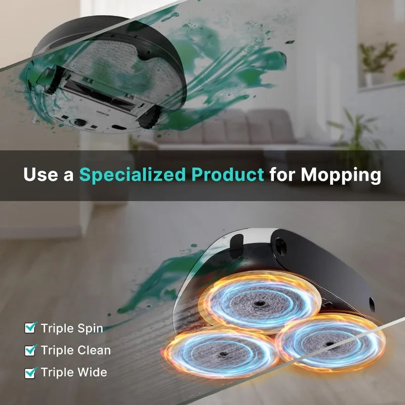 EVERYBOT Three-Spin Robot Mop | Powerful Stylish 3 Spin Wet Mop for Hard Floor & Tile Cleaning with Remote Control - Home Fusion