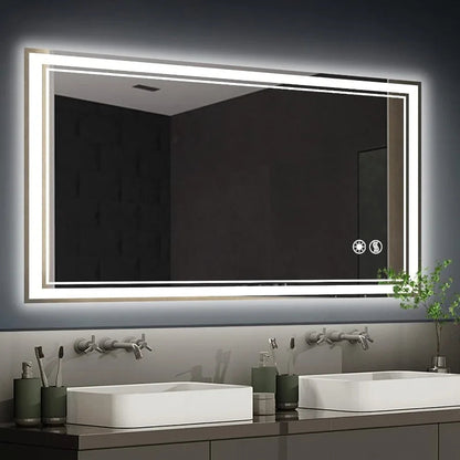 LED Mirror for Bathroom  with LED Lights Anti-Fog Dimmable 3 Colors Front and Backlit Lights LED Bathroom Home Fusion LED Mirror for Bathroom  with LED Lights Anti-Fog Dimmable 3 Colors Front and Backlit Lights LED Bathroom 076823-f9.myshopify.com
