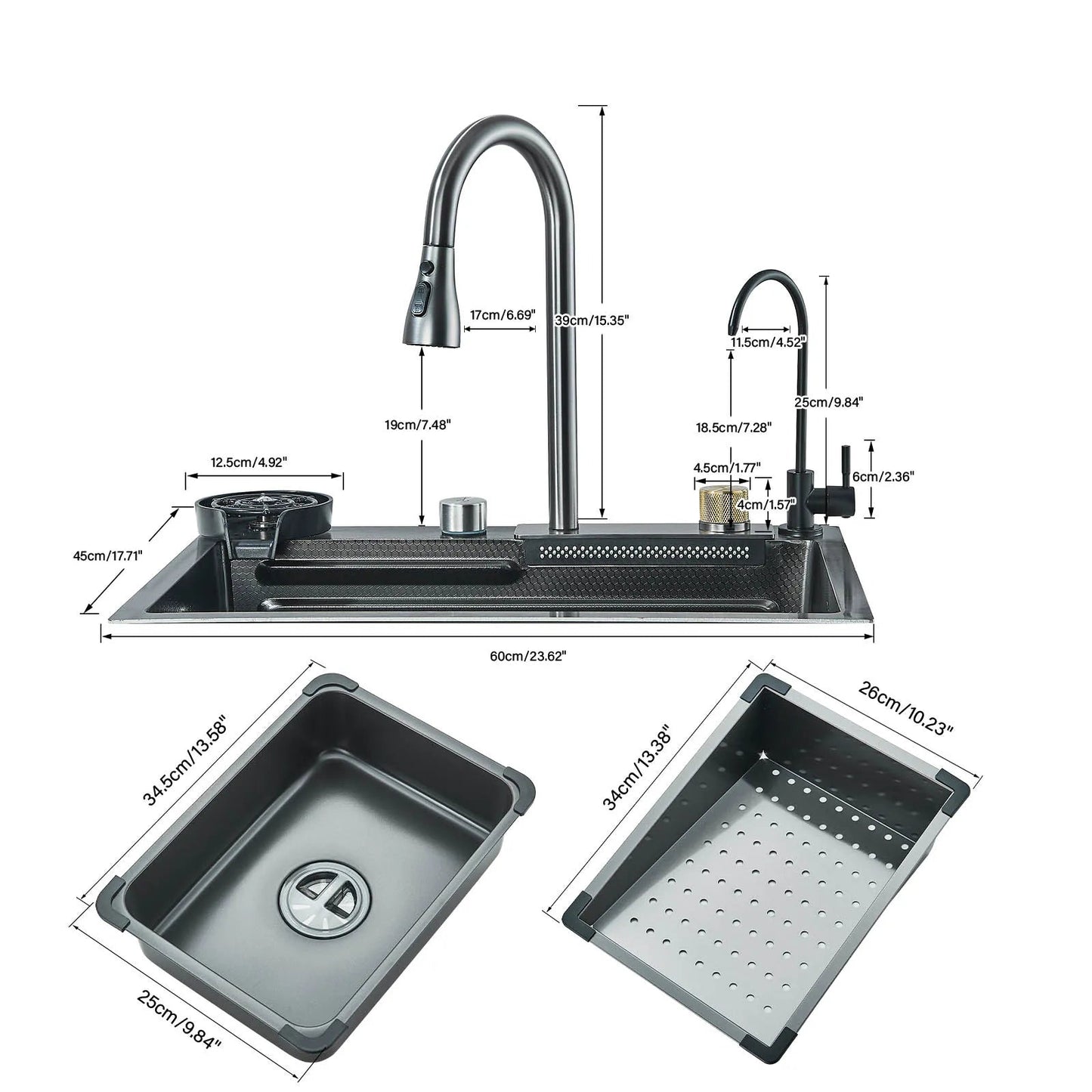 304 Stainless Steel Waterfall Kitchen Sink Sink Large Single basin With Large Single Slot Sink Above Counter With Cup Disher Home Fusion 304 Stainless Steel Waterfall Kitchen Sink Sink Large Single basin With Large Single Slot Sink Above Counter With Cup Disher 076823-f9.myshopify.com