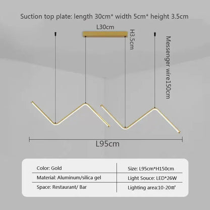 Modern LED Pendant Light Minimalist Chandelier For Dinning Room Kitchen Bar Restaurant Home Decor Led Lighting Remote Control - Home Fusion