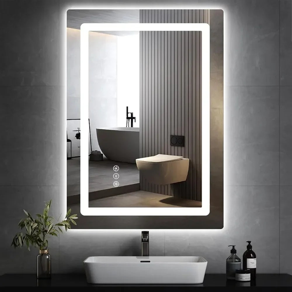 44398125613227 Mirror cabinet, bathroom vanity mirror, wall mirror with light, dimmable front and rear mirrors, double LED lights anti-fog 076823-f9.myshopify.com