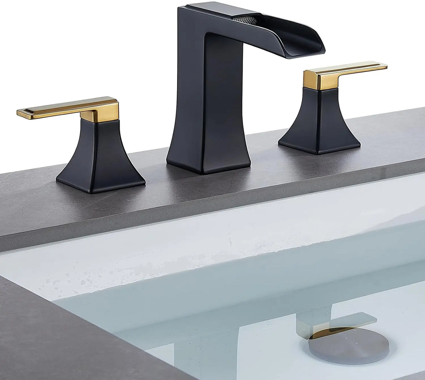 Wide Bathroom Faucet 3 Holes Brushed Gold Bathroom Sink Faucet With Pop-up Drain Wash Hands Sinks Kitchen Basin Luxury Modern - Home Fusion