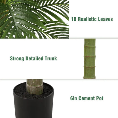 Palm Tree Artificial Tropical Plan 6FT Tall Faux Plants Indoor Fake Floor Plants DecorativeArtificial Palm Trees for Home Decor - Home Fusion