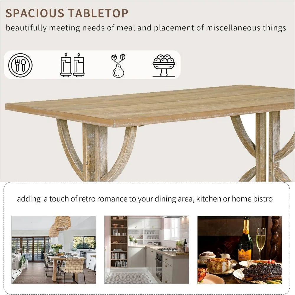 Dining Table Set for 6, Counter Height Dining Table Set, 6 Piece Dining Room Table Set for Kitchen and Living Room Furniture - Home Fusion