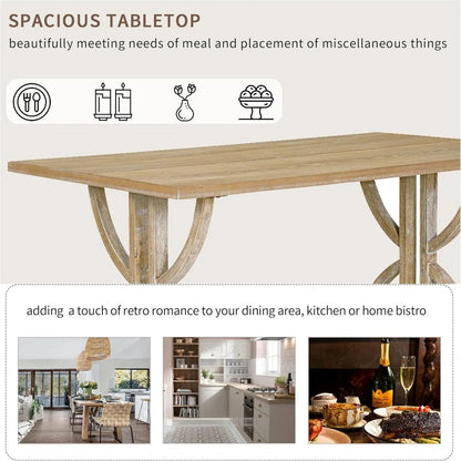 Dining Table Set for 6, Counter Height Dining Table Set, 6 Piece Dining Room Table Set for Kitchen and Living Room Furniture - Home Fusion