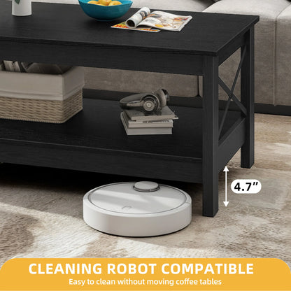 2 Drawer Square Center Table Coffee Table.