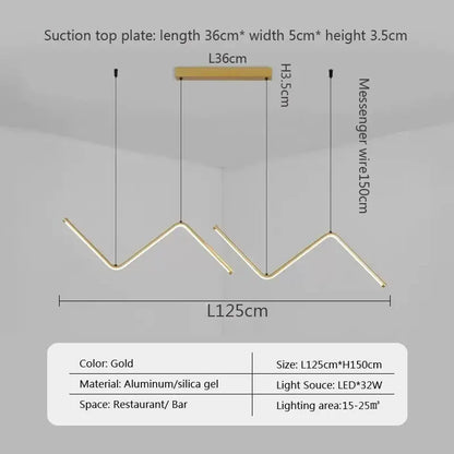 Modern LED Pendant Light Minimalist Chandelier For Dinning Room Kitchen Bar Restaurant Home Decor Led Lighting Remote Control - Home Fusion