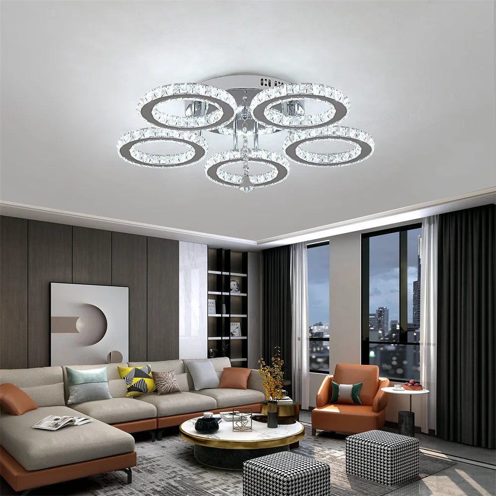 Modern Crystal Chandelier with App Dimmable Ceiling Light Fixture. Modern Crystal Chandelier with App Dimmable Ceiling Light Fixture. 076823-f9.myshopify.com