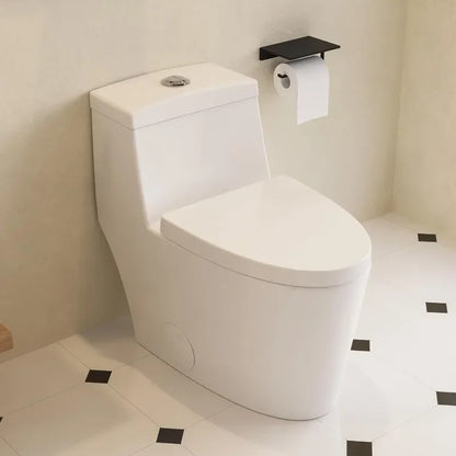 Extended integrated toilet, dual flush toilet, efficient modern toilet smart - Home Fusion