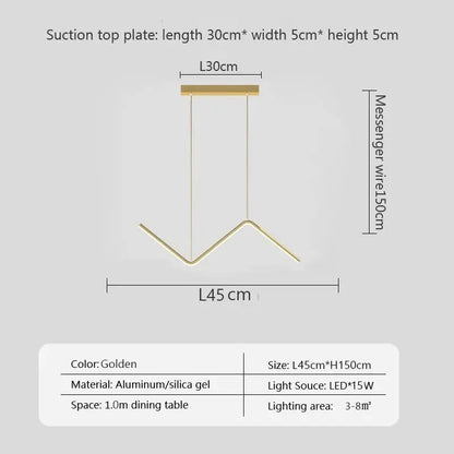 Modern LED Pendant Light Minimalist Chandelier For Dinning Room Kitchen Bar Restaurant Home Decor Led Lighting Remote Control - Home Fusion