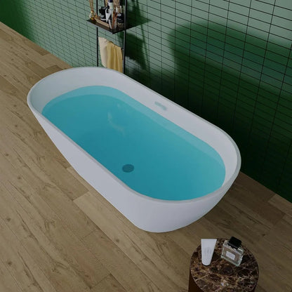 reestanding Bathtub Contemporary Soaking with Chrome Overflow and Drain, Stylish Modeling Design Comfortable Soaking Experience - Home Fusion