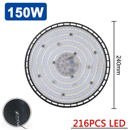 Super Bright LED Industrial Lighting Garage lights 100W 150W 200W High Bay Light IP65 Waterproof For gym Warehouse Factory - Home Fusion