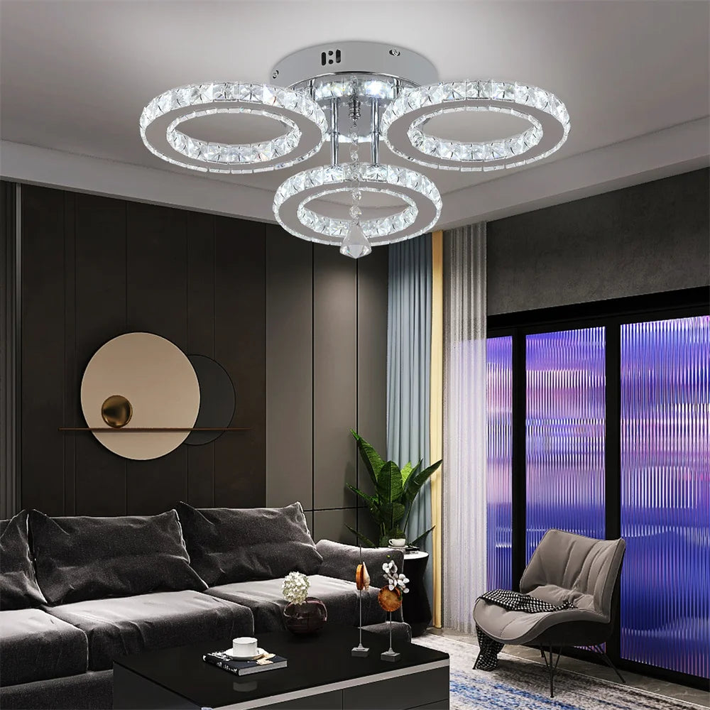 Modern Crystal Chandelier with App Dimmable Ceiling Light Fixture. Modern Crystal Chandelier with App Dimmable Ceiling Light Fixture. 076823-f9.myshopify.com