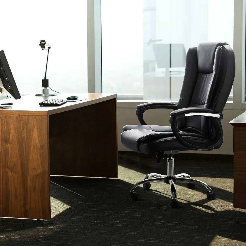 Office Chair, Executive Office Chair Height Adjustable PU Leather Computer Chair, High Back Home Office Desk Chairs - Home Fusion