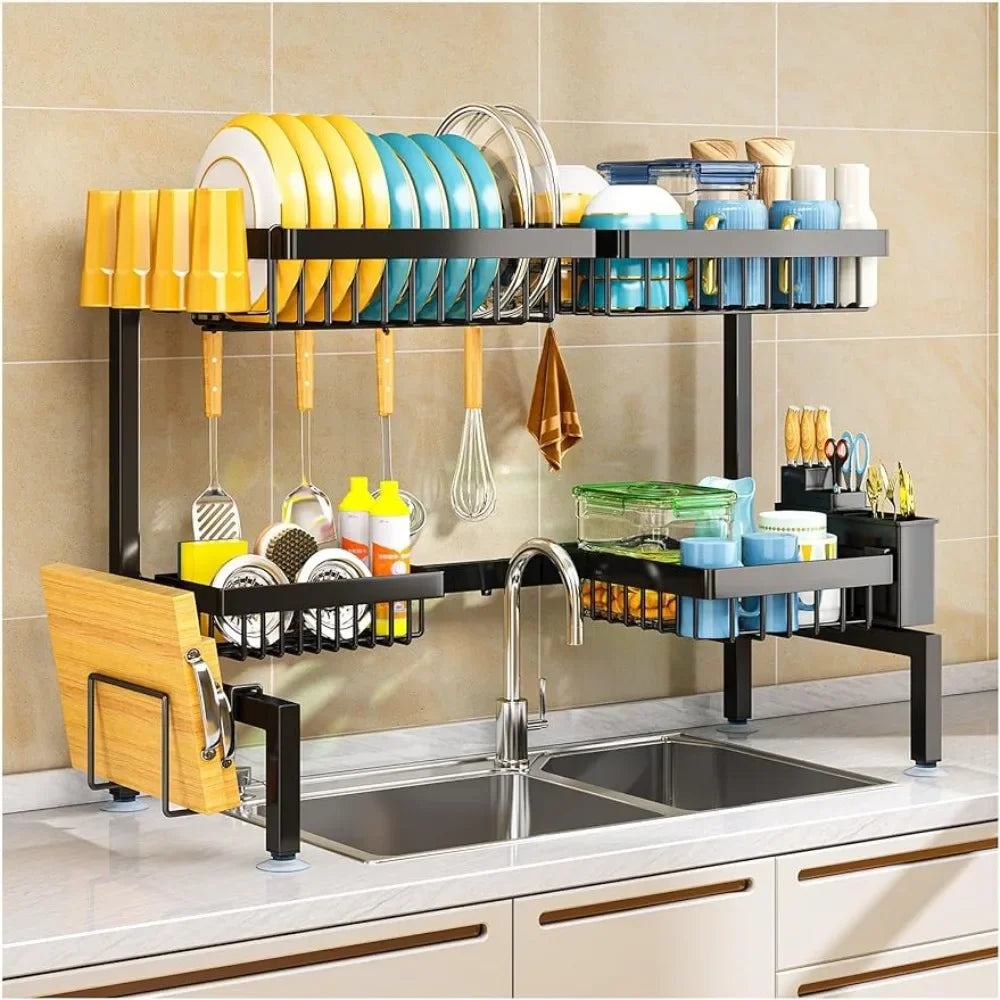 Adjustable Dish Drying Rack Above Kitchen Sink. - Home Fusion