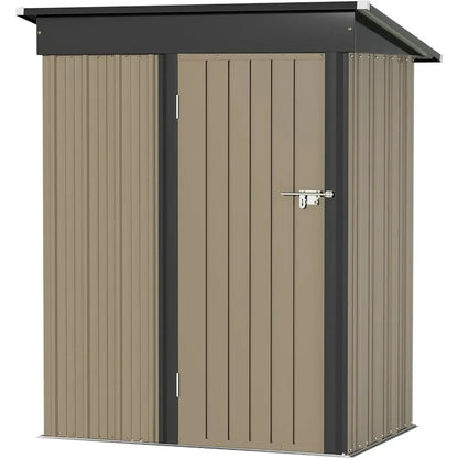 Metal Outdoor Storage Shed 5FT x 3FT, Steel Utility Tool Shed Storage House with Door & Lock, for Backyard Garden Patio Lawn - Home Fusion