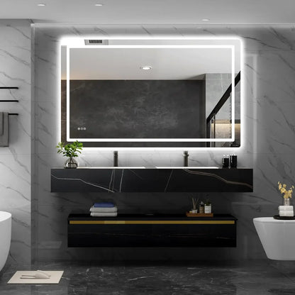 44398125678763 Mirror cabinet, bathroom vanity mirror, wall mirror with light, dimmable front and rear mirrors, double LED lights anti-fog 076823-f9.myshopify.com