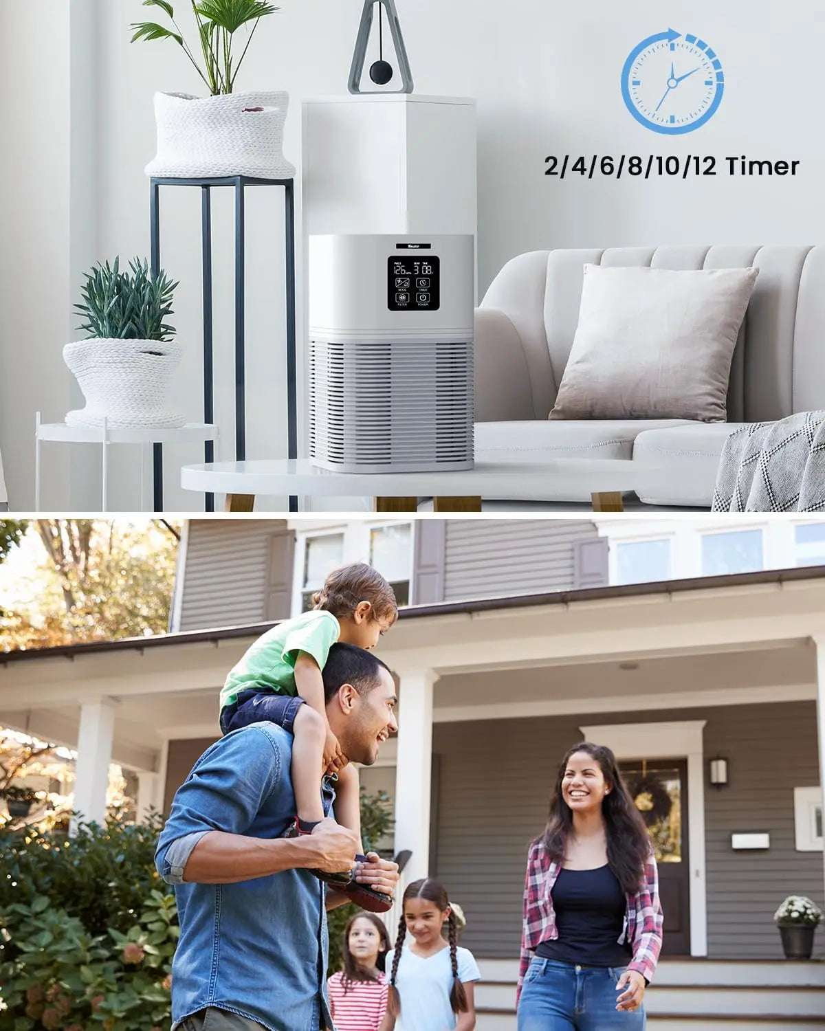 2 in 1 Air Purifier for Home Allergies Pets Hair Odor Eliminators, Aromatherapy diffuser and Auto Mode, Quiet Air Cleaner - Home Fusion