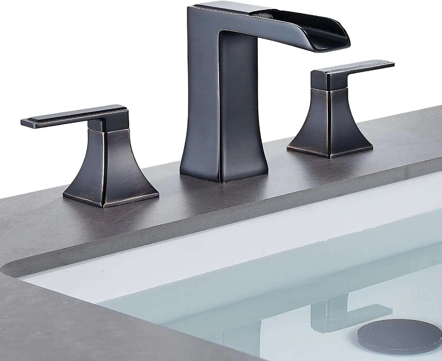 Wide Bathroom Faucet 3 Holes Brushed Gold Bathroom Sink Faucet With Pop-up Drain Wash Hands Sinks Kitchen Basin Luxury Modern - Home Fusion