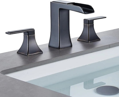 Wide Bathroom Faucet 3 Holes Brushed Gold Bathroom Sink Faucet With Pop-up Drain Wash Hands Sinks Kitchen Basin Luxury Modern - Home Fusion
