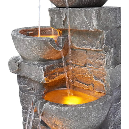 33.25 in. Cascading Bowls and Stacked Stones LED Outdoor Water Fountain for Gardens, Landscaping, Patios, Balconies Home Fusion 33.25 in. Cascading Bowls and Stacked Stones LED Outdoor Water Fountain for Gardens, Landscaping, Patios, Balconies 076823-f9.myshopify.com