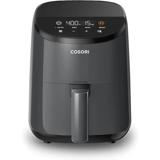 Mini Air Fryer 2.1 Qt, 4-in-1 Small Airfryer, Bake, Roast, Reheat, Nonstick and Dishwasher Safe Basket, 30 In-App Recipes, Gray