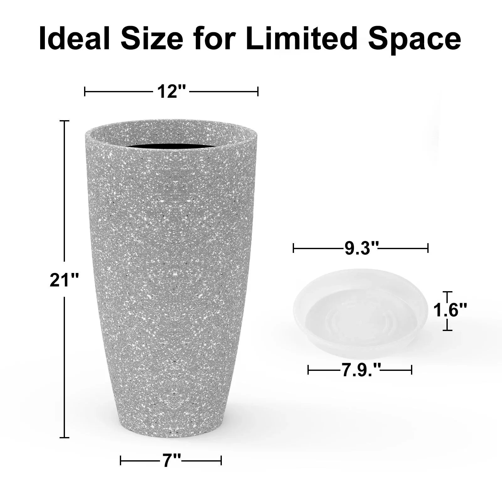 44465232412843 US 12/21'' Tall Garden Planter Pot with Drainage Hole Large round Modern Resin Vase plantas cute flower pot 076823-f9.myshopify.com