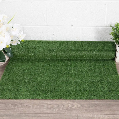 Artificial Lawn, Waterproof Solid Grass Design Indoor/Outdoor 6'6" X 9'2", Artificial Lawn - Home Fusion