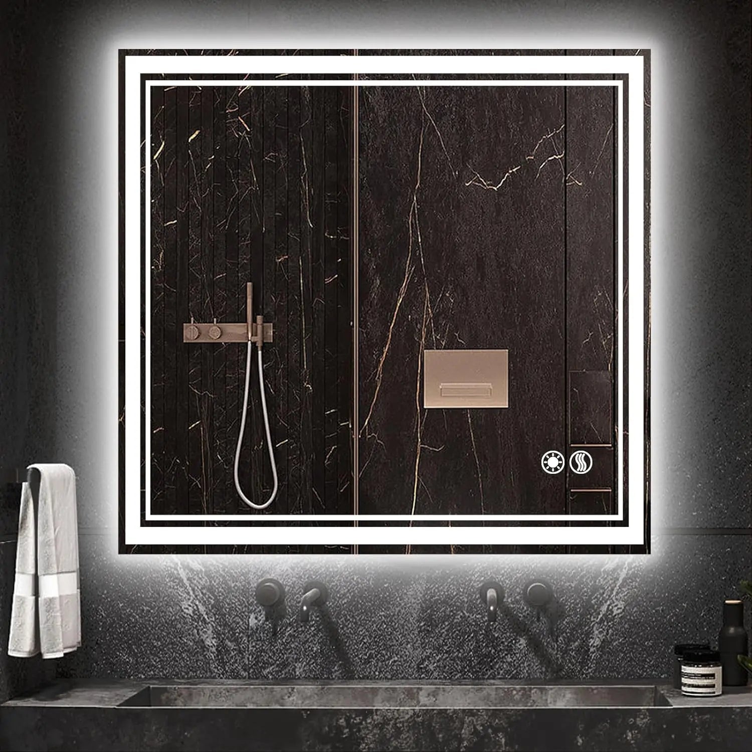 44375243129003 LED Mirror for Bathroom  with LED Lights Anti-Fog Dimmable 3 Colors Front and Backlit Lights LED Bathroom 076823-f9.myshopify.com