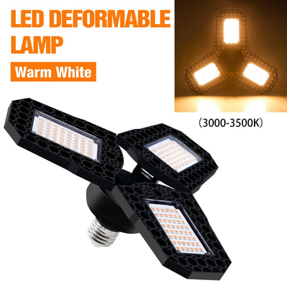 LED Garage Lamp E27 Spotlight Deformable Ceiling Lights 220V LED Chandeliers For Industrial Warehouse Lighting High Bay Lamps - Home Fusion